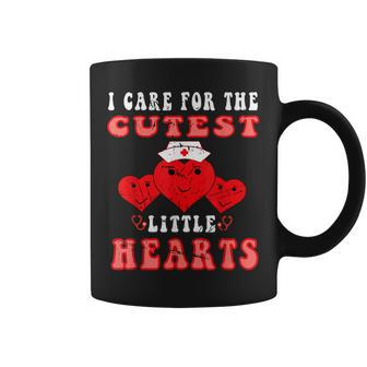 I Care For The Cutest Little Hearts Groovy Nurse Valentines V3 Coffee Mug - Seseable