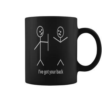 I Got Your Back Stick Figure Graphic Friendship Coffee Mug - Seseable