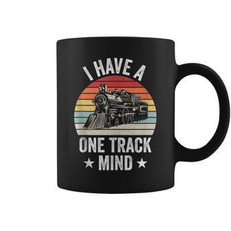 I Have A One Track Mind Train Retro Engine Model Railroad Coffee Mug - Seseable
