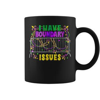 I Have Boundary Issues Mardi Gras Beads Men Women Coffee Mug - Seseable