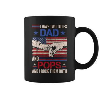 I Have Two Titles Dad And Pops Men Retro Decor Grandpa V8 Coffee Mug - Seseable
