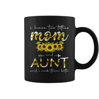 I Have Two Titles Mom And Aunt Floral Decoration Funny Coffee Mug - Seseable
