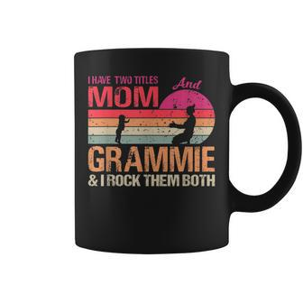 I Have Two Titles Mom And Grammie & I Rock Them Both Vintage Coffee Mug - Seseable