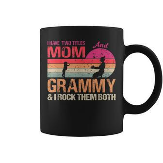 I Have Two Titles Mom And Grammy & I Rock Them Both Vintage V2 Coffee Mug - Seseable