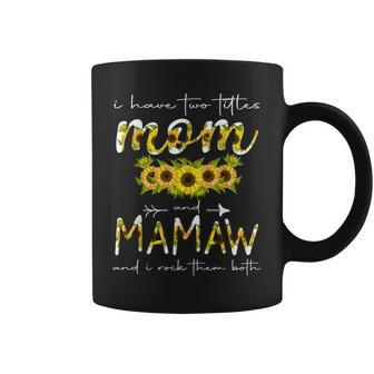 I Have Two Titles Mom And Mamaw Floral Decoration Funny Coffee Mug - Seseable