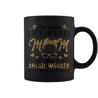 I Have Two Titles Mom And Social Worker Mothers Day Leopard V2 Coffee Mug - Seseable