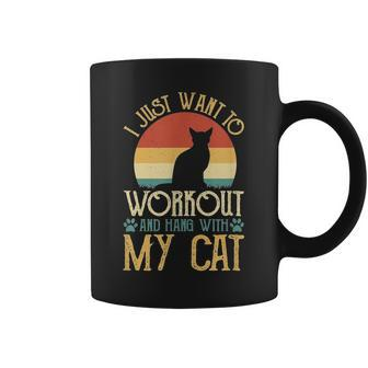 I Just Want To Workout And Hang With My Cat Coffee Mug - Seseable