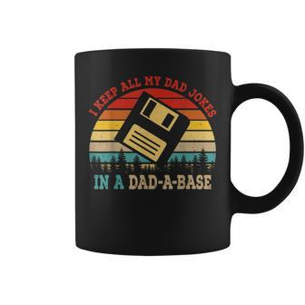 I Keep All My Dad Jokes In A Dad-A-Base Vintage Fathers Day Coffee Mug - Seseable