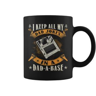 I Keep All My Dad Jokes In A Dadabase Vintage Fathers Day Gift For Mens Coffee Mug | Mazezy