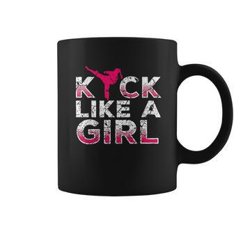I Kick Like A Girl Karate Kickboxing Girl Coffee Mug - Thegiftio UK