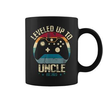 I Leveled Up To Uncle 2023 Promoted To First Time New Uncle Coffee Mug | Mazezy UK