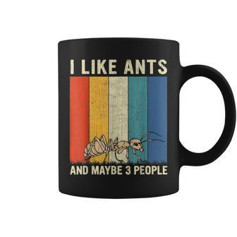 I Like Ants And Maybe 3 People Retro Ants Lover Coffee Mug - Seseable