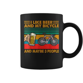 I Like Beer And My Bicycle And Maybe 3 People Vintage Coffee Mug | Mazezy
