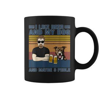 I Like Beer And My Dog And Maybe 3 People Dog And Beer Lover Coffee Mug - Seseable