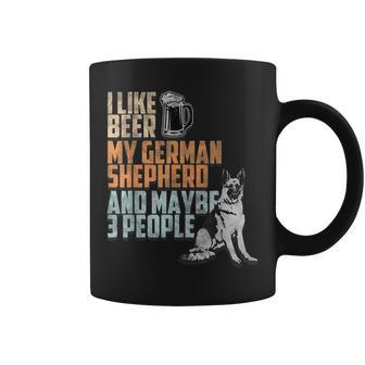 I Like Beer My German Shepherd And Maybe 3 People Dog Lover Coffee Mug - Seseable