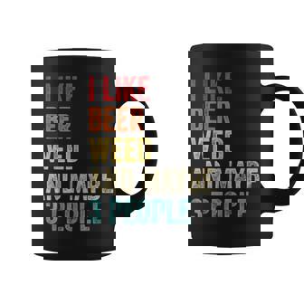 I Like Beer Weed & Maybe 3 People Gun Lover Marijuana Gifts Coffee Mug | Seseable UK