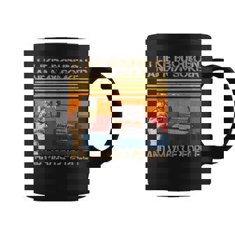 I Like Bourbon And My Smoker And Maybe 3 People Distressed Coffee Mug | Seseable CA