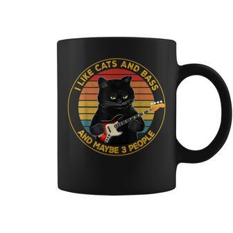 I Like Cats And Bass And Maybe 3 People Coffee Mug - Seseable