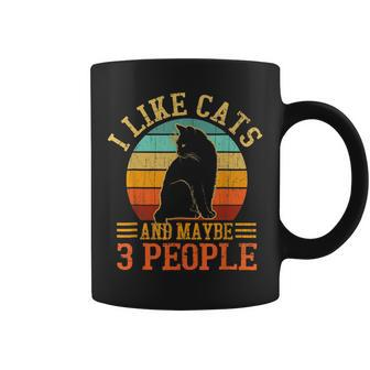 I Like Cats And Maybe 3 People Cat Lover Cat Dad Cat Mom Coffee Mug - Seseable