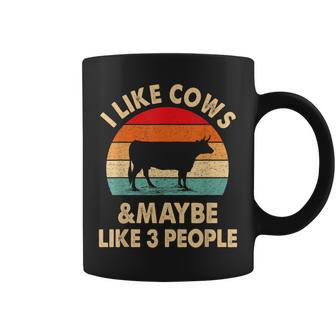 I Like Cows And Maybe Like 3 People Farmer Vintage Coffee Mug - Seseable