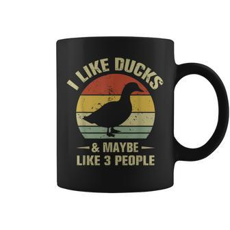 I Like Ducks And Maybe Like 3 People Funny Duck Farm Farmer Coffee Mug - Seseable