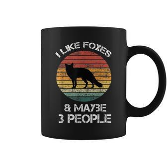 I Like Foxes And Maybe 3 People Retro Vintage Coffee Mug - Seseable
