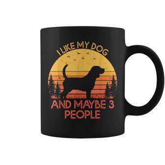 I Like My Dog And Maybe 3 People Beagle Coffee Mug - Seseable