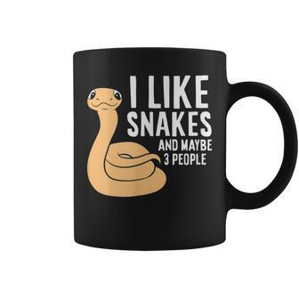 I Like Snakes And Maybe 3 People Snake Reptile Lover Coffee Mug - Seseable