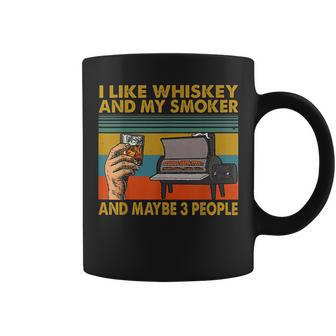 I Like Whiskey And My Smoker And Maybe 3 People Vintage Coffee Mug | Mazezy UK