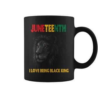 I Love Being A Black King Dad Fathers Day Lion Juneteenth Coffee Mug | Mazezy DE