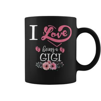 I Love Being A Gigi Flower Gifts For Mom Women Coffee Mug - Seseable