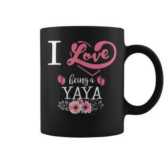 I Love Being A Yaya Flower Gifts For Mom Women Coffee Mug - Seseable