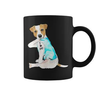 I Love Dad Tattoo Jack Russell Terrier Dad Tattooed Gift Coffee Mug - Seseable