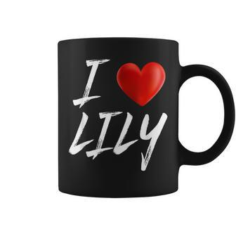 I Love Heart Lily Family Name T Coffee Mug - Seseable