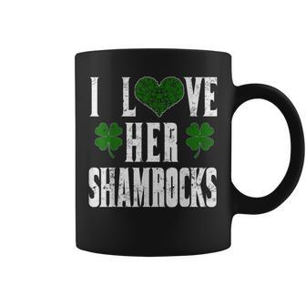 I Love Her Shamrocks Funny Couples St Patricks Day T Shirt Coffee Mug | Mazezy