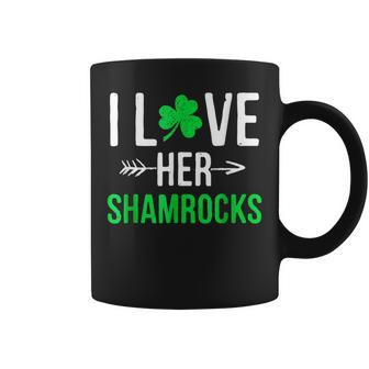 I Love Her Shamrocks St Patricks Day Couples Coffee Mug - Seseable
