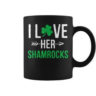 I Love Her Shamrocks St Patricks Day Couples Funny Coffee Mug - Seseable