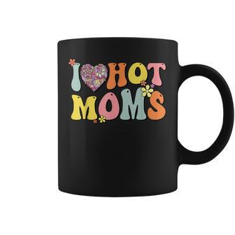 I Love Hot Moms I Heart Hot Moms Retro Groovy V2 Coffee Mug - Thegiftio UK