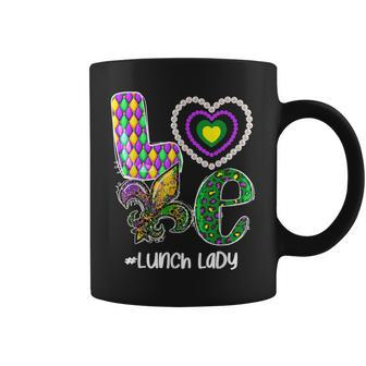 I Love Mardi Gras Lunch Lady Teacher Plaid Leopard Costume Coffee Mug - Seseable