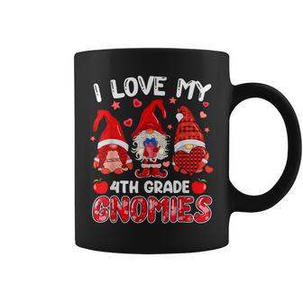 I Love My 4Th Grade Gnomies Valentine Heart Gnome Teacher Coffee Mug - Seseable