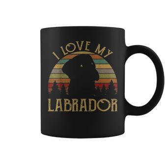 I Love My Black Lab Labrador Funny Lover Mom Dad Themed Gift Coffee Mug - Seseable