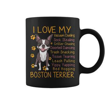 I Love My Brown Bostie Boston Terrier Mom Dad Kid Lover Gift Coffee Mug - Seseable