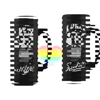 I Love My Gay Daughter Gay Pride Flag Queer Proud Mom Dad Coffee Mug - Thegiftio
