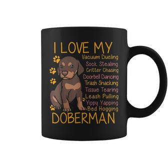 I Love My Red Doberman Dobie Mom Dad Gifts Youth Kid Lovers Coffee Mug - Seseable