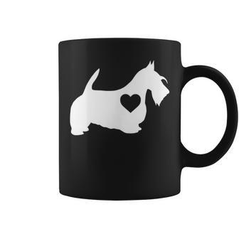 I Love My Scottish Terrier T With Love Heart Coffee Mug | Mazezy