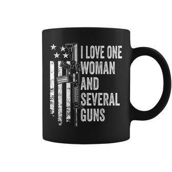 I Love One Woman And Several Guns Husband Dad Gun Back Coffee Mug | Mazezy