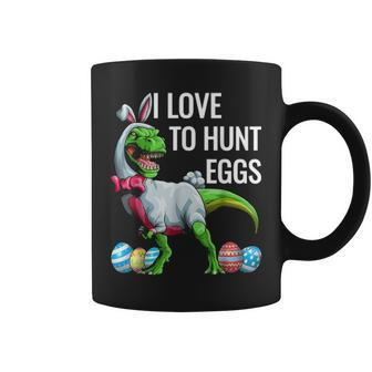 I Love To Hunt Eggs Happy Easter Day Cute Dinosaur T Rex Coffee Mug - Seseable