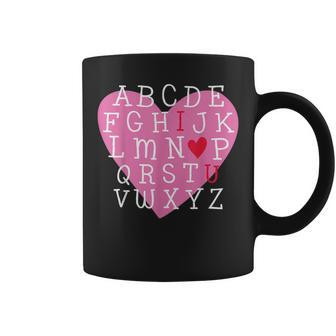I Love You Valentines Day Alphabet Teacher Student School Coffee Mug - Seseable