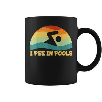 I Pee In Pools Retro Vacation Humor Swimming I Pee In Pools Coffee Mug | Mazezy