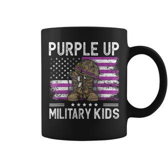 I Purple Up Month Of Military Kids Boots Us Flag Vintage Coffee Mug | Mazezy